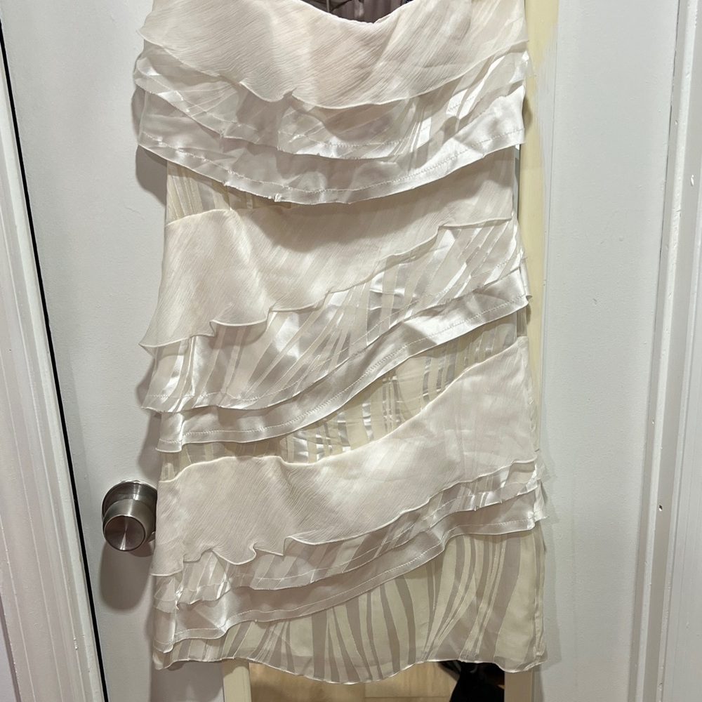 Carlos Miele Ivory Ruffled Mini Dress